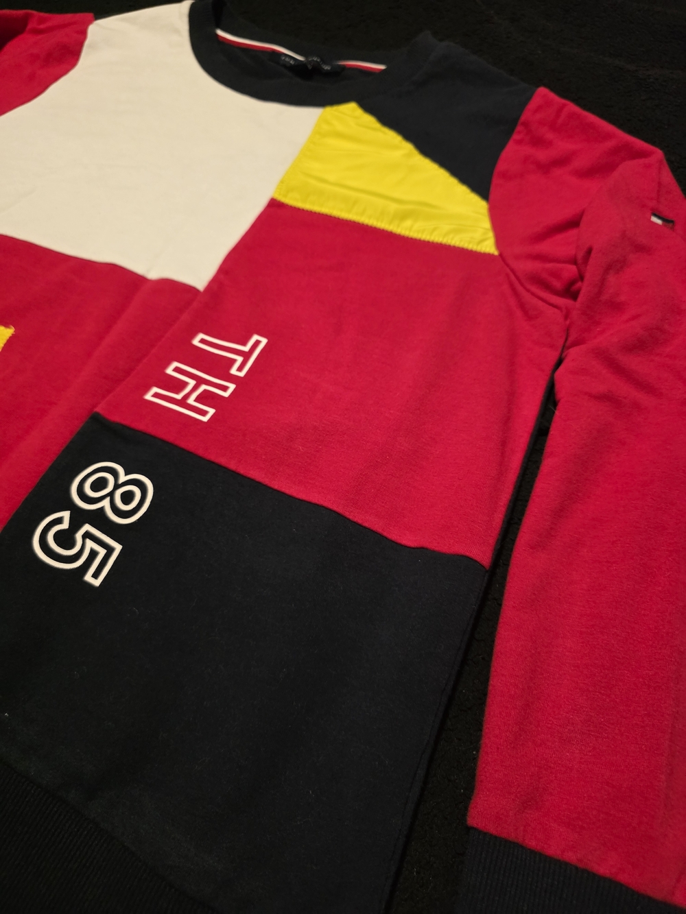 Tommy Hilfiger Colorblock Crewneck Sweater - Red, Navy, Yellow, White